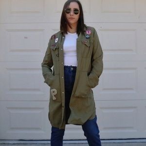 Zara army green light layering jacket